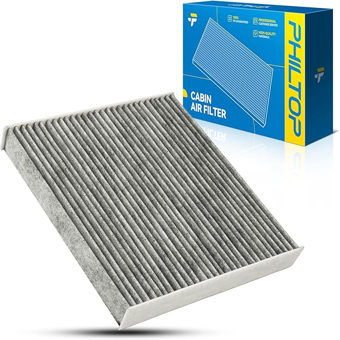 PHILTOP Cabin Air Filter w/Activated Carbon, Compatible with CF10896 Hyundai Sonata 2007, 2008, 2009, 2010, Santa Fe 2011-2012, Azera 2008-2011, Kia Optima 2006-2010, Filter Up Dust Pollen Odor