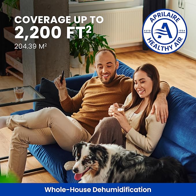 AprilAire E070 Pro 70-Pint Crawl Space Dehumidifier + Model 76 Wall Mount Control, Whole-House Dehumidifier for Basement, Crawlspace, or Whole Home up to 2,200 sq. ft.