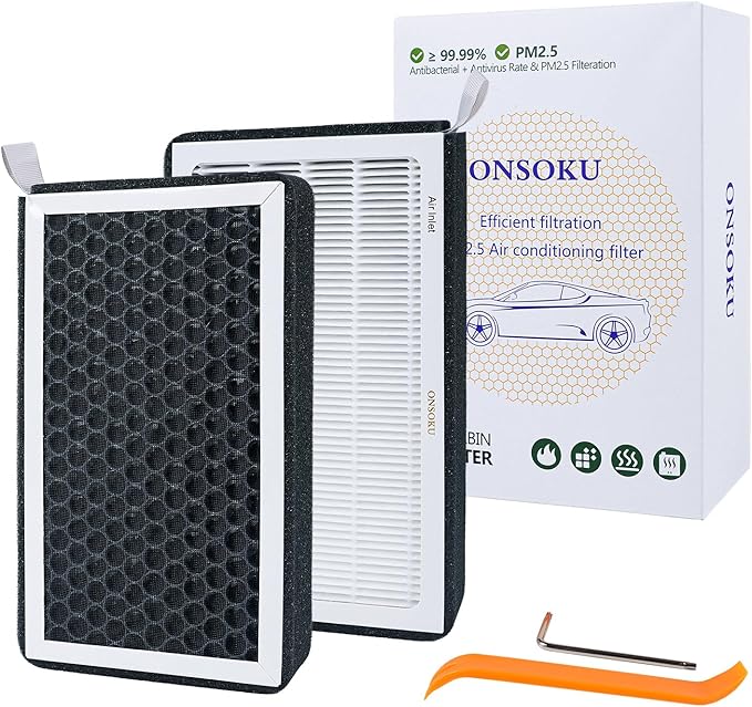 ModelY Model3 Cabin Air Filter HEPA Air Filter with Activated Carbon Air Conditioning Filter (set of 2) For Tesla Model Y Model 3 2016-2025 Accessories