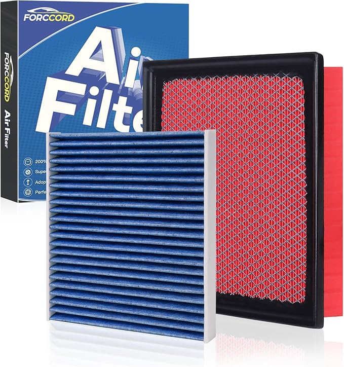Cabin Air Filter and Engine Air Filter Fits for Chevrolet Silverado 1500 (2014-2018), GMC Sierra 1500 (2014-2018) Activated Carbon Cabin Filter Replacement CF11809 CA8755A Car Accessories
