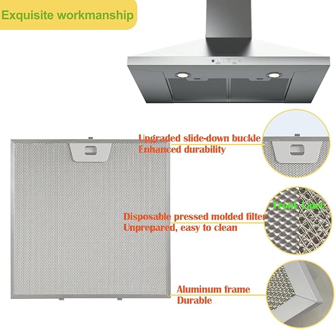 WB02X24872 Range Hood Filter Compatible with G E Range Hood Grease Filter 11-7/8''x11-7/8'' 2pack For JVW5301FJ1D、JVW5301EJ1ES、JVW5301EJ2ES、JVW5301BJ1TS、JVW5301SJ1SS、JVW5301FJ1DS、JVW8304SP1SS
