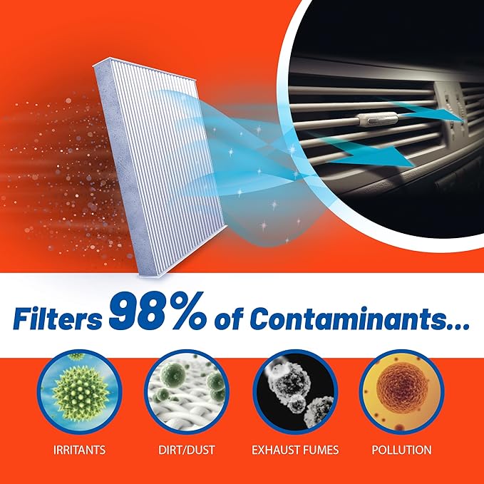 FRAM Fresh Breeze Cabin Air Filter Replacement for Car Passenger Compartment w/Arm and Hammer Baking Soda, Easy Install, CF11670 for Ford Vehicles (Pack of 2)