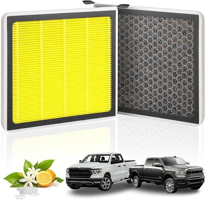 Cabin Air Filter CF11671 Fits RAM 1500/2500/3500 (2016-2025), 4500/5500 (2016-2023), Wagoneer (2022-2025), Mazda CX-7 (2007-2012), Honeycomb Structure, Aroma Beads