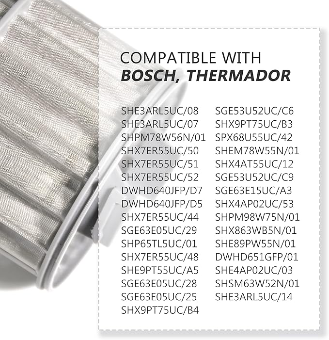 645038 Dishwasher Appliance Filter Micro Circulation Pump 00645038 Dishwasher Filter Basket Compatible with Bosch Thermador Kitchen Accessories Replacement