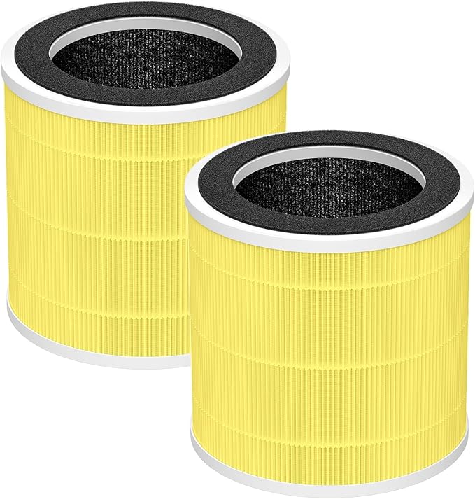 2 Pack PX500 Pet Care Replacement Filter for Purivortex PX500 Air Purifier, 3-in-1 HEPA Replacement Filter, Yellow