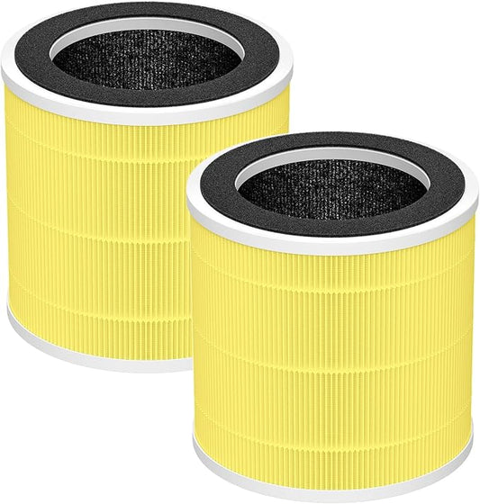 2 Pack PX500 Pet Care Replacement Filter for Purivortex PX500 Air Purifier, 3-in-1 HEPA Replacement Filter, Yellow