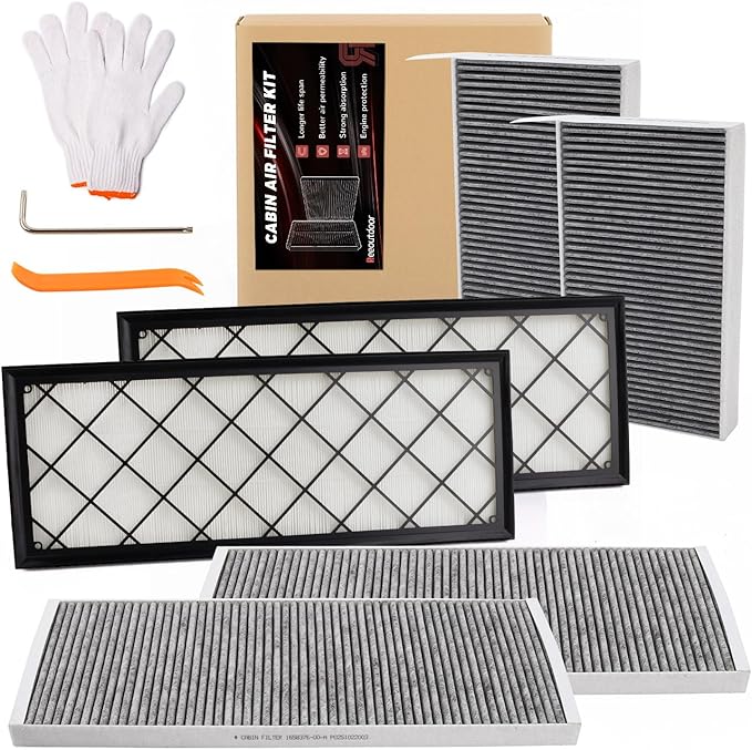 Model Y Upgraded 6-Pack HEPA Air Intake Filter & Activated Carbon Cabin Air Filter Kit Compatible with 2020-2025 Model Y Juniper Refresh Accessories (Premium/Performance), Replaces # 165837500A