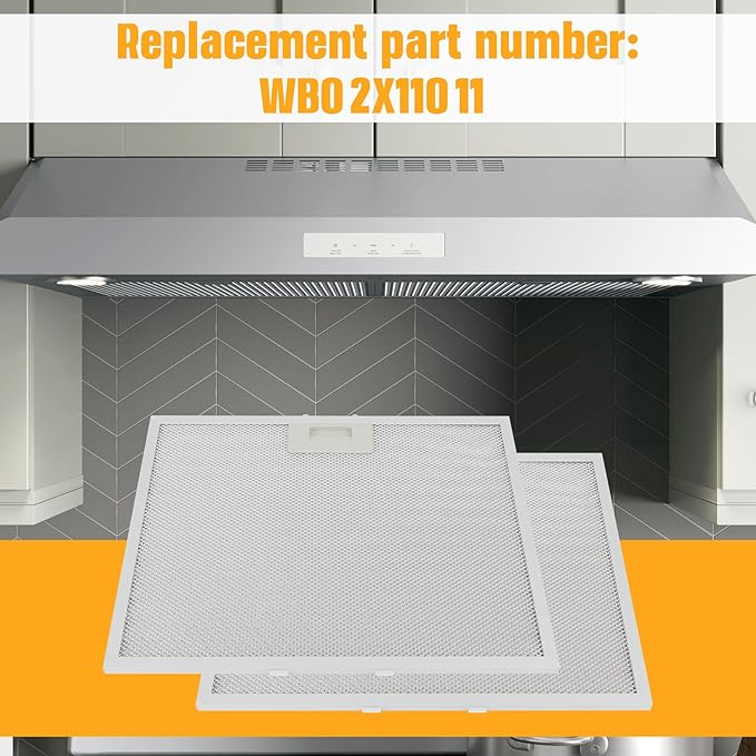 WB02X11011 Aluminum Range Hood Filter (14.5"×11.5") Compatible with GE Range Hood JV536H1SS JV536H2SS JV535H1WW JV635H1BB JV635H2CC, etc - 5-layer aluminum mesh-2 Pack
