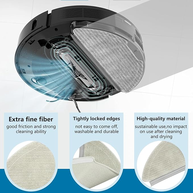 19 Pcs Accessories for AIRROBO T20+ Robot Vacuum Cleaner, 1 Main Brush, 3 Dust Bags, 4 HEPA Filters, 4 Mop Pads, 6 Side Brushes, T20+ Replacement Kit