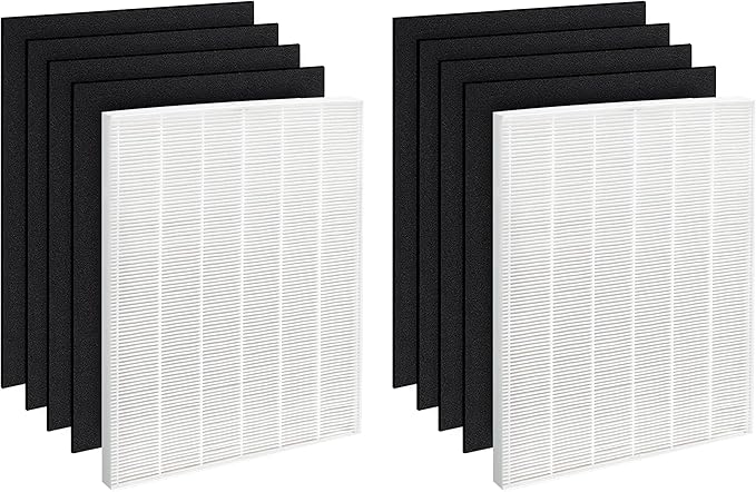 Fette Filter - D360 Premium Replacement Filter D3 Compatible with Winix D360 Air Purifier Part Number 1712-0101-02, 1712010102 Qty 2 and 8 Activated Carbon Filter