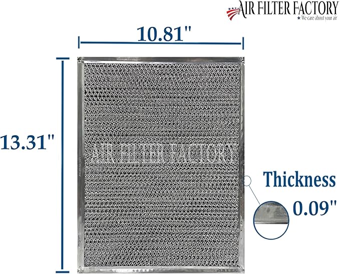 Air Filter Factory Carbon Filter BPSF30 99010308 Replacement For Broan QS WS NON-Ducted Measures 10-13/16" X 13-5/16" X 3/32" USA Made Range Hood Charcoal Carbon Filters 2-Pack