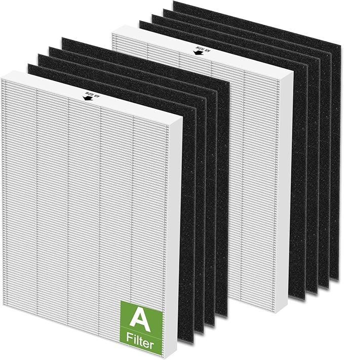 115115 Replacement Filter A Size 21 Compatible with Winix PlasmaWave 5300-2, C535, P300, 6300-2, 5300, 9000 Air Purifier, 2 True HEPA Filter 8 Carbon Pre-Filters