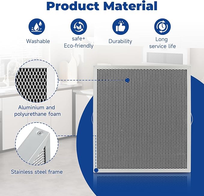2-Packs 5881 Washable MERV 8 Dehumidifier Filter 12x14x1 Compatible with AprilAire Whole-House Models E100 E080 8192A and Dehumidifying Ventilator 8192A Replacement Filter