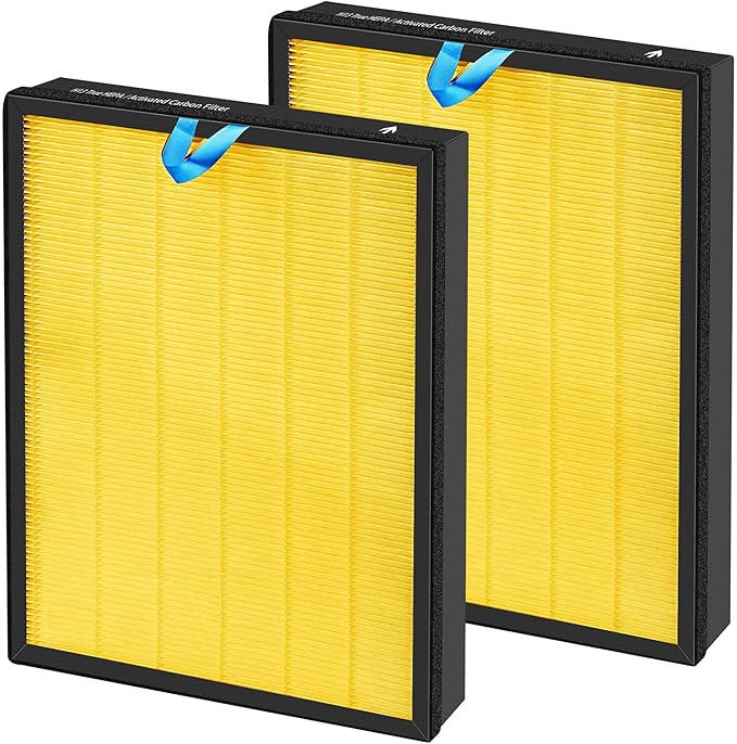 APPLIANCEMATES Vital 100S Pet Replacement Filter for LEVOIT Vital 100S/100S-P Air Purifier, 3-in-1 Filter and High-Efficiency Activated Carbon Filters, Part# Vital 100S-RF, 2 Packs