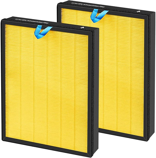 APPLIANCEMATES Vital 100S Pet Replacement Filter for LEVOIT Vital 100S/100S-P Air Purifier, 3-in-1 Filter and High-Efficiency Activated Carbon Filters, Part# Vital 100S-RF, 2 Packs
