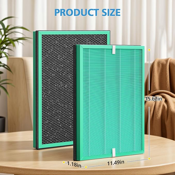 MSA3 Pet Odor Filter Replacement, Compatible with Membrane Solutions MSA3/MSA3S Air Purifier, Upgraded 4-in-1 Filter, 2-Pack, Pet Version