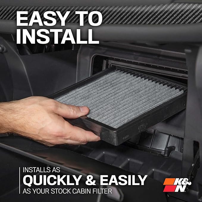 K&N LIFETIME Cabin Air Filter: Premium, Washable, Clean Air for your Cabin: Compatible with 2013-2024 Hyundai/Kia: Kona, Tucson, Veloster, Venue, Picanto, Rio, Soul, VF2062