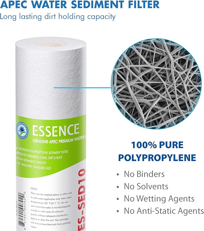 APEC Water Systems FILTER-SET-ESPH High Capacity Replacement Filter Set For Essence Series Alkaline Reverse Osmosis Water Filter System Stage 1-3&6