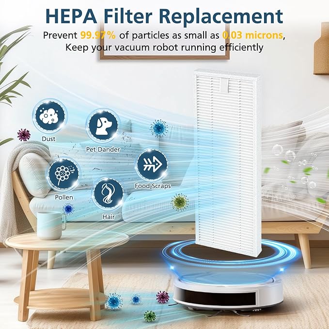 16 Pack Filter Replacement Parts for 𝗟𝗲𝗳𝗮𝗻𝘁 𝗠𝟮𝟭𝟬, for 𝗢𝗞𝗣 𝗟𝗶𝗳𝗲 𝗞𝟮 𝗞𝟯 𝗞𝟯𝗔 𝗞𝟰 𝗞𝟱 Robot Vacuum, with HEPA Filter Size 5.0 * 1.9 Inch (NOT FOR M210 Pro)