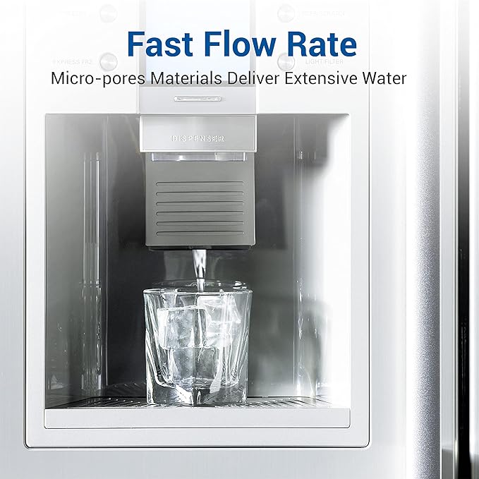 AQUA CREST GXRTDR Inline Water Filter, NSF42 Certified, Replacement for GE® GXRTDR, IC-100A, Samsung DA29-10105J, Whirlpool WHKF-IMTO, 3 Filters (Package May Vary)
