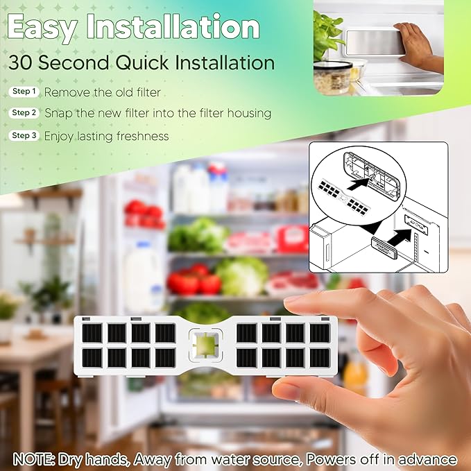 FRGPAAF2 Refrigerator Air Filter Replacement For Frigidaire FRGPAAF2 PureAir AF-2 Air Filter FRFC2323AS, FRFC232LAF, FRFC233LAF, Replaces Part 4977184 AP7194838 PS16745923 EAP16745923,4 Pack