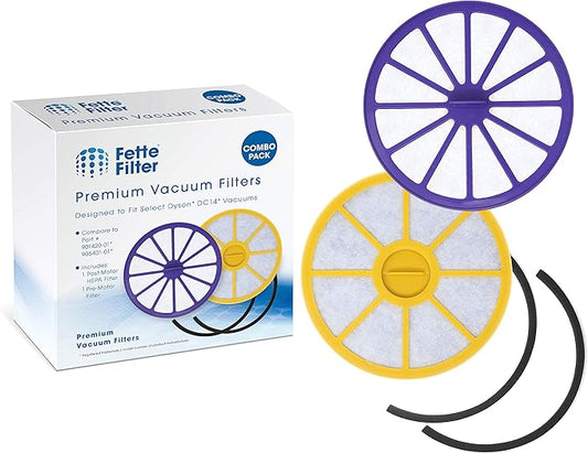 Fette Filter - Pre-Motor and Post-Motor HEPA Vacuum Filters Compatible with Dyson DC14. Compare to Part # 901420-01, 905401-01, 923480-01. (Combo Pack)