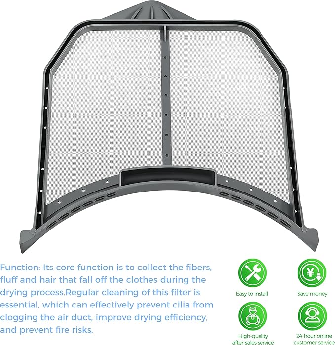 Upgraded W10516085 Dryer Lint Filter W11758174 For Whirlpool Dryer Lint Trap Filter Screen Replaces W10211906 W10370972 WPW10516085 3188345 AP6022545 PS11755878 EAP11755878 by Romalon