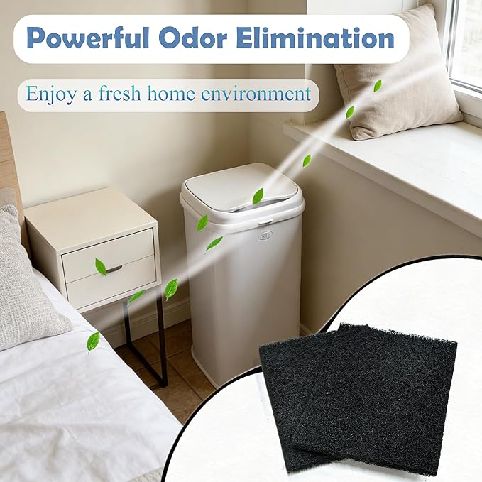 NewKe 12 Pack Activated Carbon Deodorizer for Ubbi Adult Diaper Pail, Stick-On Charcoal Odor Absorbing Filters for Adult Steel Diaper Pail for Seniors Odor Free, One Year Pack, Keep Home Fresh