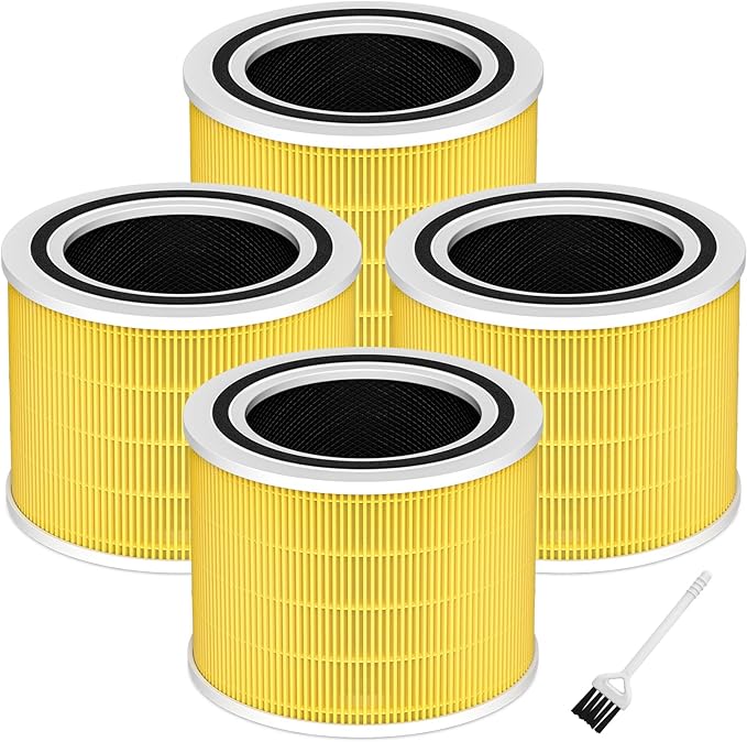 Funmit Core 200S Pet Care Replacement Filter for LEVOIT Core 200S Smart WiFi Air Purifier, 3-in-1 Filter Replacement and High-Efficiency Activated Carbon, Part # Core 200S-RF, 4 Pack