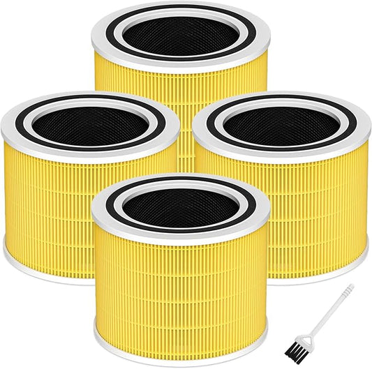 Funmit Core 200S Pet Care Replacement Filter for LEVOIT Core 200S Smart WiFi Air Purifier, 3-in-1 Filter Replacement and High-Efficiency Activated Carbon, Part # Core 200S-RF, 4 Pack