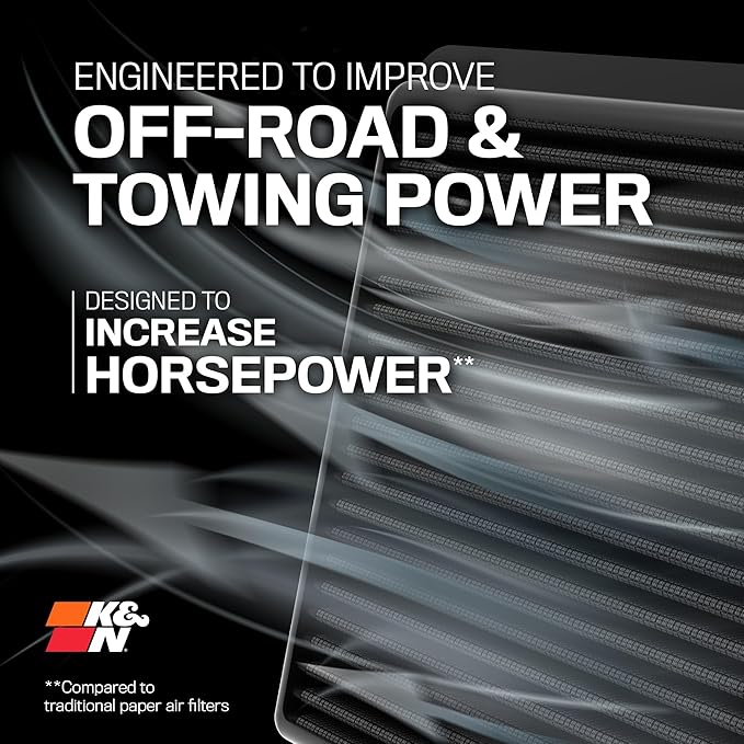 K&N Performance Diesel Dryflow Lifetime Engine Air Filter: Increase Power: Premium, Washable: Compatible with 2020-2025 FORD: F250, F350, F450, F550, F600, 33-5100HBK