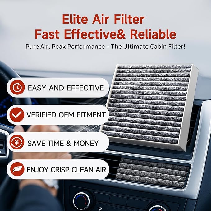 2PCS Cabin Air Filters for Tesla Model 3 Model Y (2016-2024) with Activated Carbon(2-pack) Dual layer Air Filter Replacement for Tesla Model Y Model 3