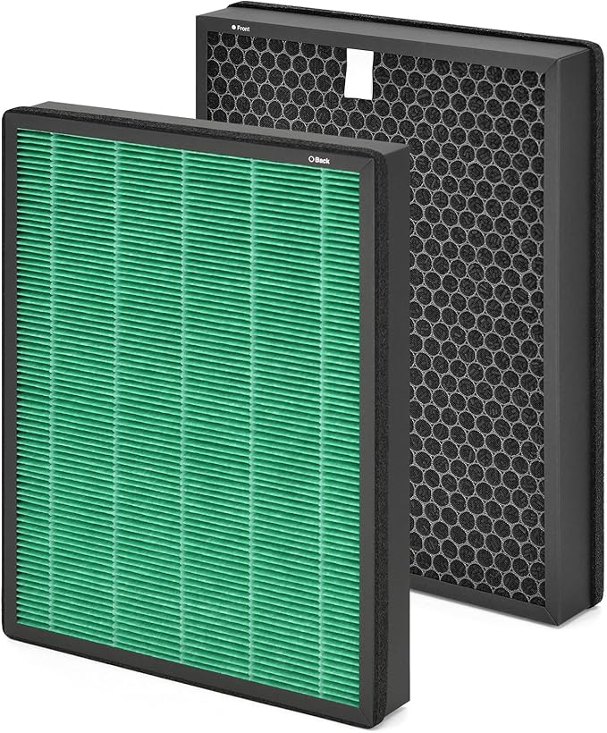 Replacement Filter Set Compatible with Coway Airmega Icon & IconS Air Purifier, H13 Activated Carbon, Max 2 Green 2-Pack
