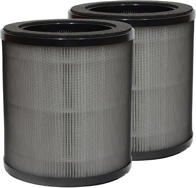 PUREBURG Replacement Filter Compatible with Coway AIRMEGA 50 Air Purifier,2-Pack H13 HEPA Activated Carbon 3-Stage Filtration Air Clean Dust VOCs Odor