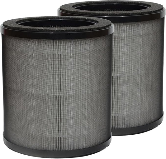 PUREBURG Replacement Filter Compatible with Coway AIRMEGA 50 Air Purifier,2-Pack H13 HEPA Activated Carbon 3-Stage Filtration Air Clean Dust VOCs Odor