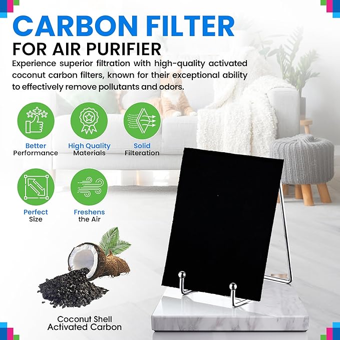 Bagean HPA100 Carbon Pre Filter A Compatible with Honeywell Air Purifier Filter Replacement - Fit HPA100 HPA5100B HPA3100B Series - Activated Prefilter A Absorbs Odor & Filters Freshen the Home (6-Pk)
