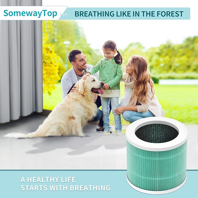 [Odor Remover]A1 Air Filter Replacement Compatible with Vewior Air Purifier Filter Replacement, Model HQSC-50, HQKJ-80, AMEIFU AP01W, KOIOS HQKJ-50 3-in-1 Filtration Efficient Air Cleaner 2 Packs