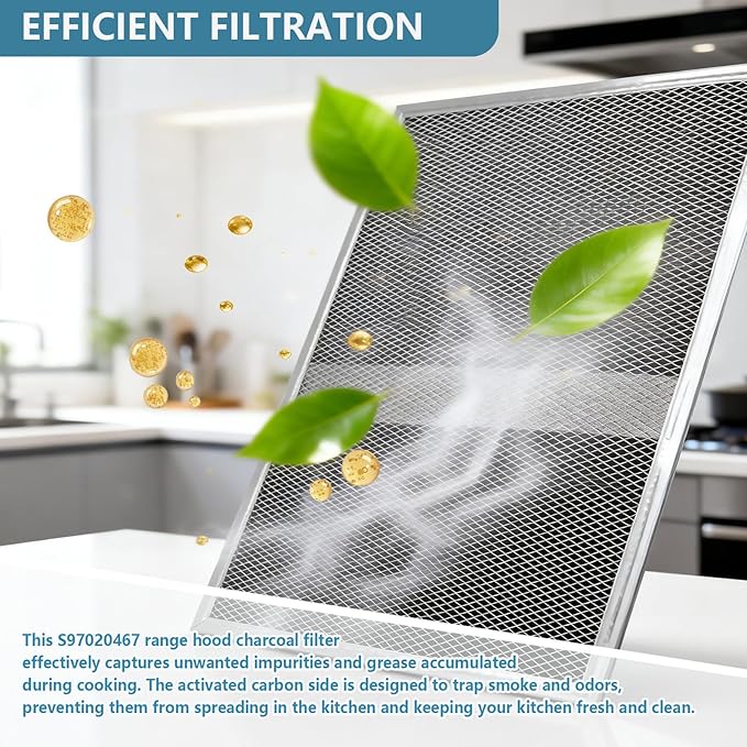 S97020467 HPF36 Type Xd Range Hood Charcoal Filter Replacement For Broan Non-Ducted Range Hood BCDF1 CLDA1 Series AHDA136BL AHDA136SS BCDF136SS 14.62" x 15.88" x 0.18" Replaces S97020467 2 Pack