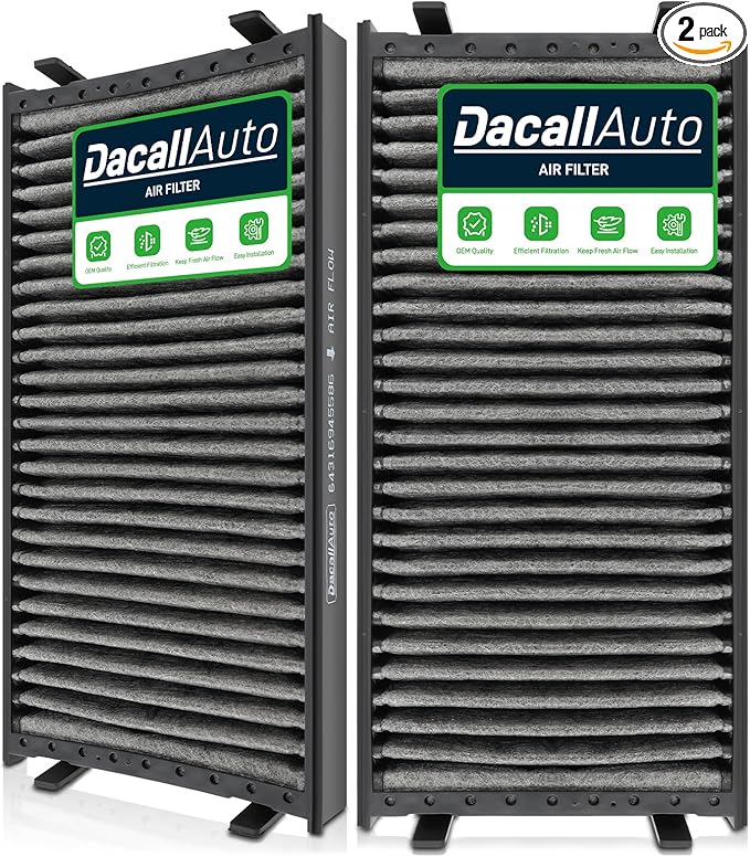 2pcs Set Cabin Air Filter Fit for BMW X5 V8-4.8L (2007-2010), for BMW X6 (2008-2019). Replace 64116945594, 64119248294