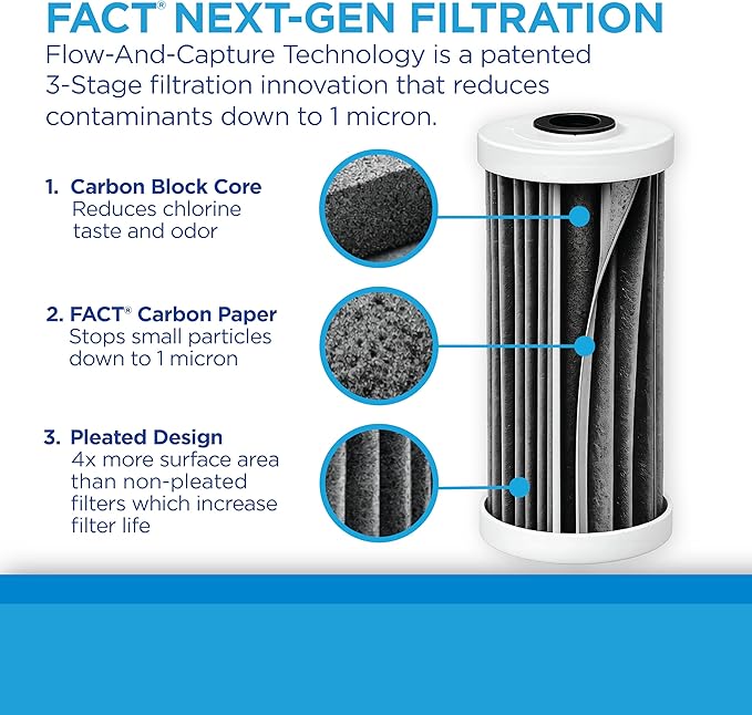 EcoPure EPW2F Premium Fact Universal Whole Home Filter (2 Pack), Dark Gray/Black