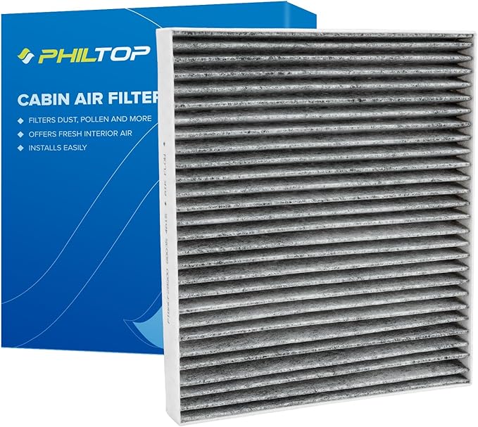 PHILTOP Cabin Air Filter w/Activated Carbon, Compatible with CF12151 Hyundai Sonata 2015-2019, Kia Cadenza 2020, Filter Up Dust Pollen Odor