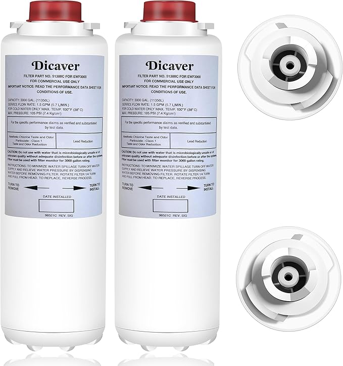 51300C Filters 9", Replacement for Elkay 51300C EWF3000 Filter NSF/ANSI 42 Certified, Compatible with Ezh2o Filter Replacement Bottle Stations,High Capacity 51300C 3000 Gallon(No Chip)Pack of 2