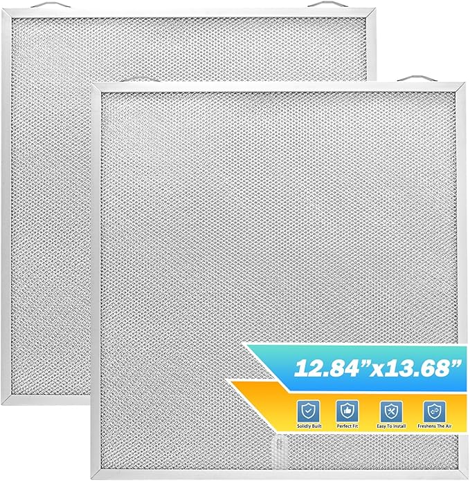 2 Packs S99010436 Range Hood Grease Filter Compatible With Broan Nutone,Replace # 99010436, BKSA130WW (12.84 x 13.68 x 0.38 Inch)
