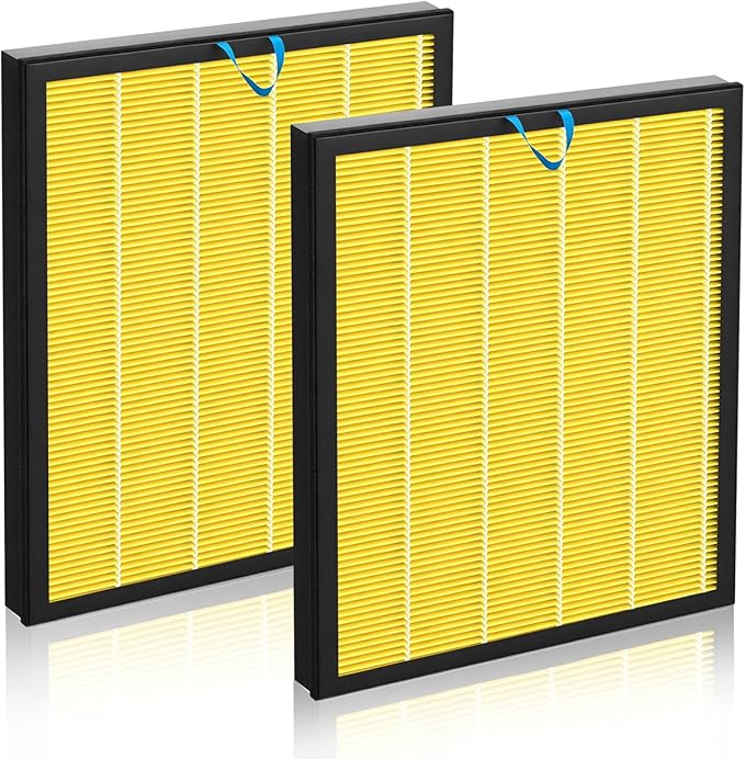 Vital 100S Replacement Filter 2-Pack, 3-in-1 HEPA & Activated Carbon Filter, Compatible with Vital 100S and 100S-P Air Purifiers, Replacement for Vital 100S-RF, White (Yellow)