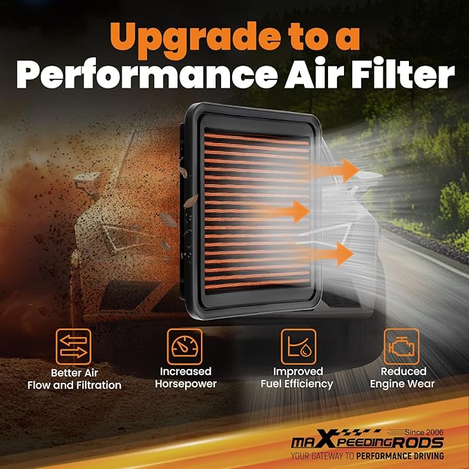maXpeedingrods MX-2304 High Performance Engine Air Filter, Washable & Reusable Requires No Oil for Subaru WRX Forester Legacy Outback Liberty Impreza Tribeca H4/H6 1.5L 2.0L 2.5L 3.6L