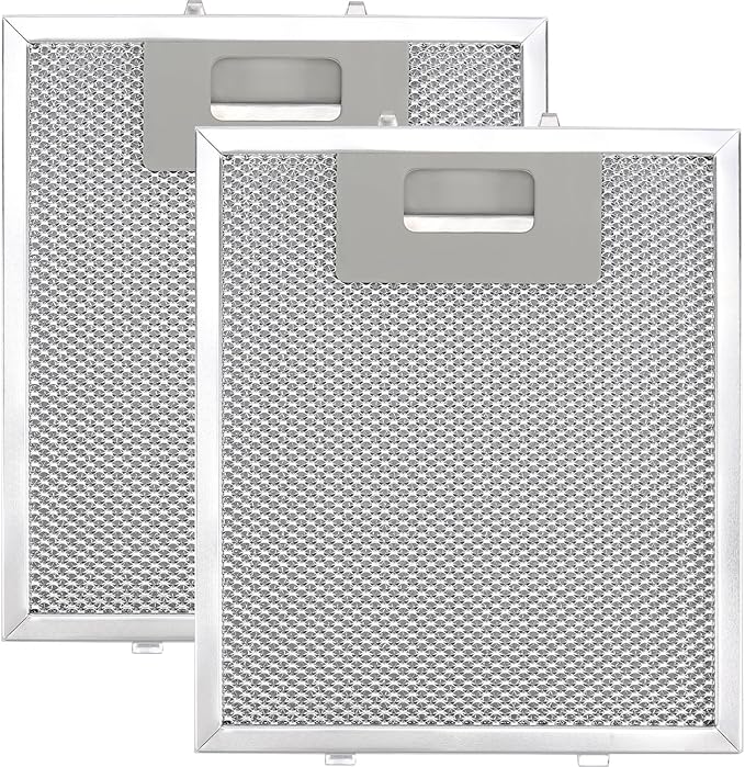 W10915369 Range Hood Filter Replacement, Compatible with Whirlpool,Kitchen Aid, Jenn Air, 3-Layer Aluminum Mesh Grease Filter 8.75X7.5Inch, Huare Aluminum Range Hood Vent Filters, 2Pcs
