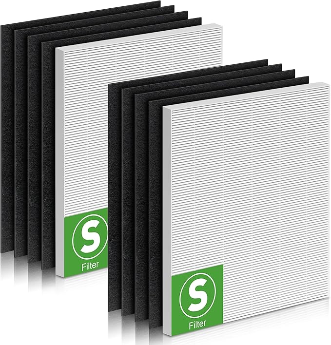 2 Pack C545 HEPA Replacement Filter S Compatible with Winix C545 Air Purifier, Replaces Part 1712-0096-00 and 2522-0058-00, 2 HEPA Filter + 8 Pre-Filters