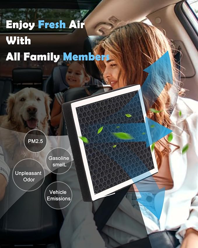 CF12820 Cabin HEPA Air Filter With Activated Carbon For 2021-2025 Hyundai GV60 Elantra Ioniq 5 Ioniq 6 Kona Santa Cruz Sonata Tucso Kia EV6 K4 K5 Niro Sorento Replace# 97133-AO000