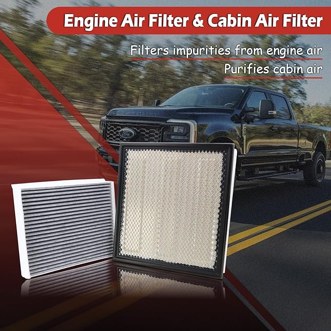 FA1950 Engine Air Filter and FP79 Cabin Air Filter kit Compatible with 2020-2025 Ford F250 F350 Super Duty 2020-2024 F450 F550 F600 Super Duty Replaces WA10906 CF12150