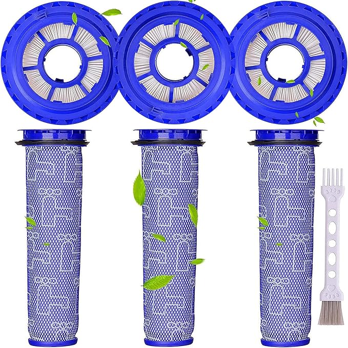 6 Pack Replacement Filters for Dyson DC65 Animal Complete Upright Vacuum Cleaner and DC41, DC66, UP13, UP20 Multifloor Ball - Part# 920769-01 & 920640-01